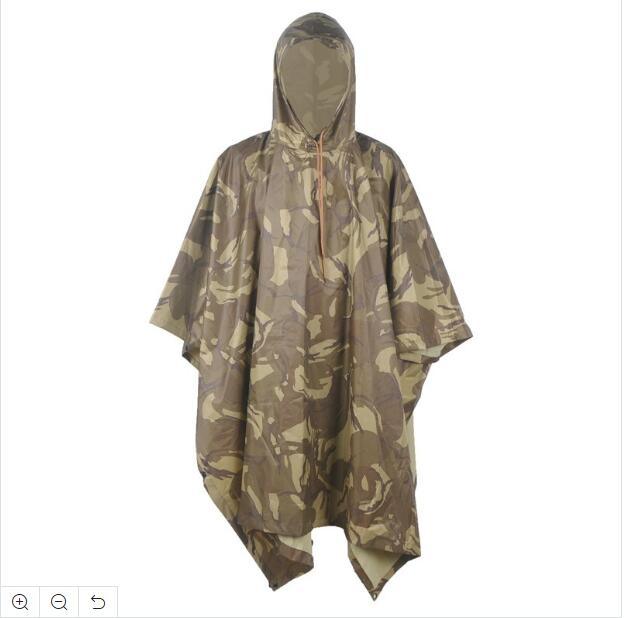 Popular Outdoor Camouflage Rain Poncho Breathable Raincoat