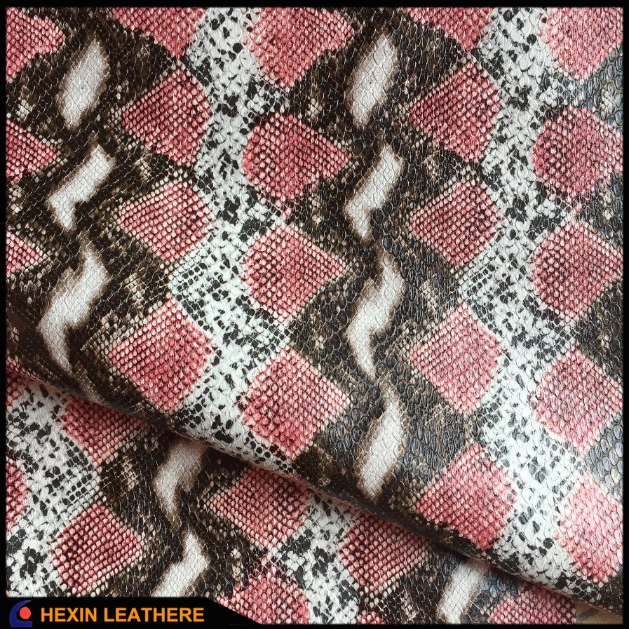 Snake Synthetic PU Leather for Grament Cloth Hx-G1704
