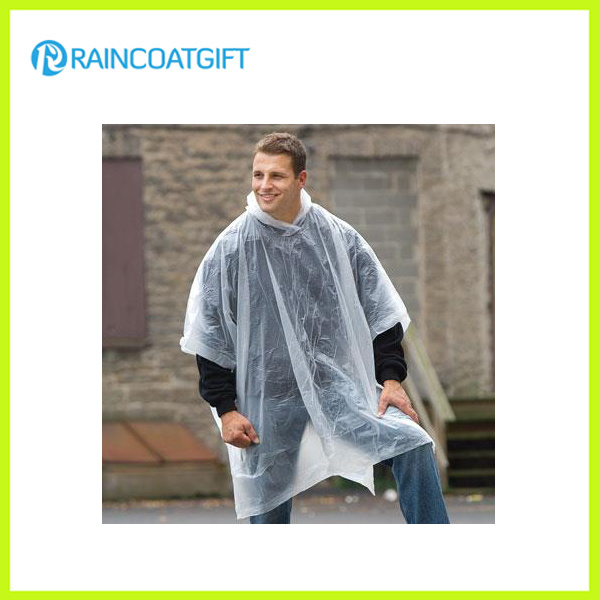 Unisex Transparent PE Disposable Rain Coat