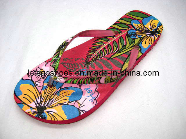 OEM Printing Lady PE Flip Flop EVA Slipper Rubber Sandals (22FL912)