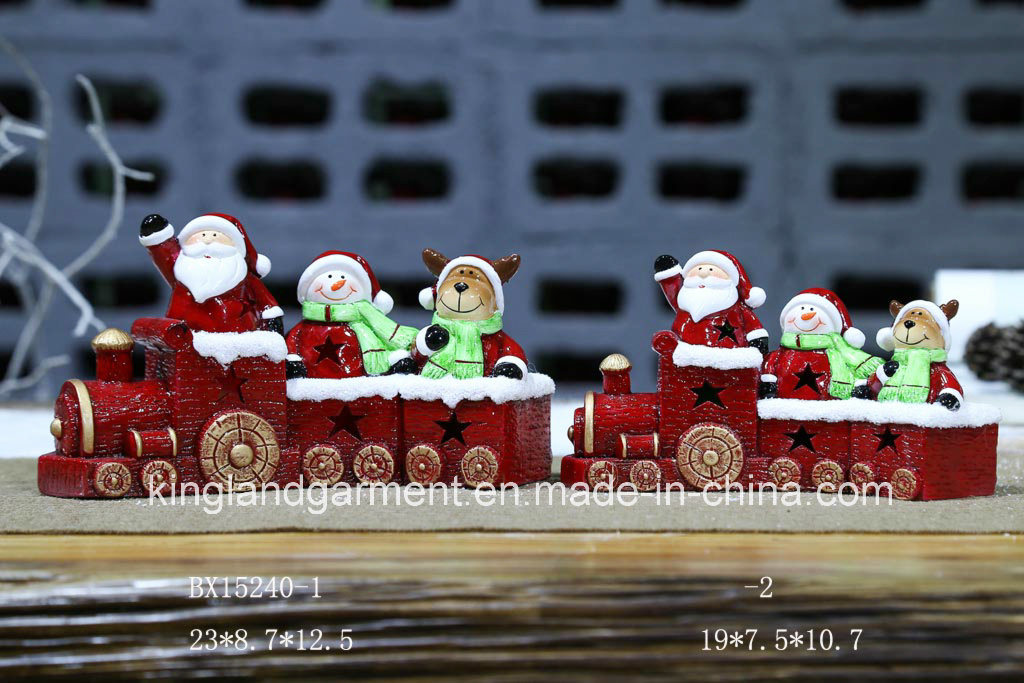 Christmas Ornaments Ceramic Santa Train