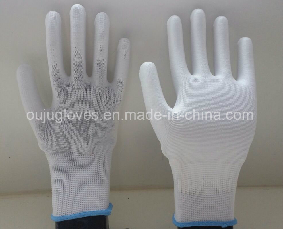 13 Gauge Shell Polyester PU Coated Gloves for Electronic Industry Manufacturer Factory