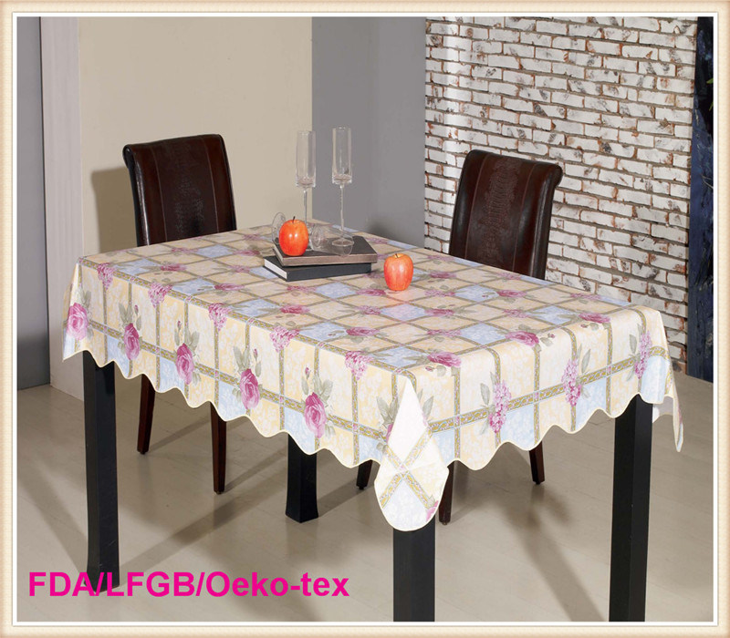 PVC Printed Tablecloth with Nonwoven backing(TJ0106)