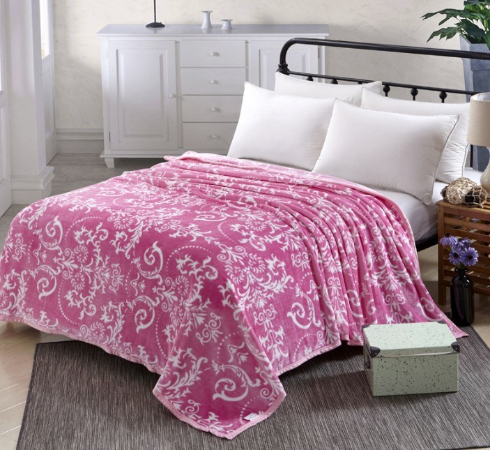 Top Class Anti-Pilling Raschel Blanket with Floral Design