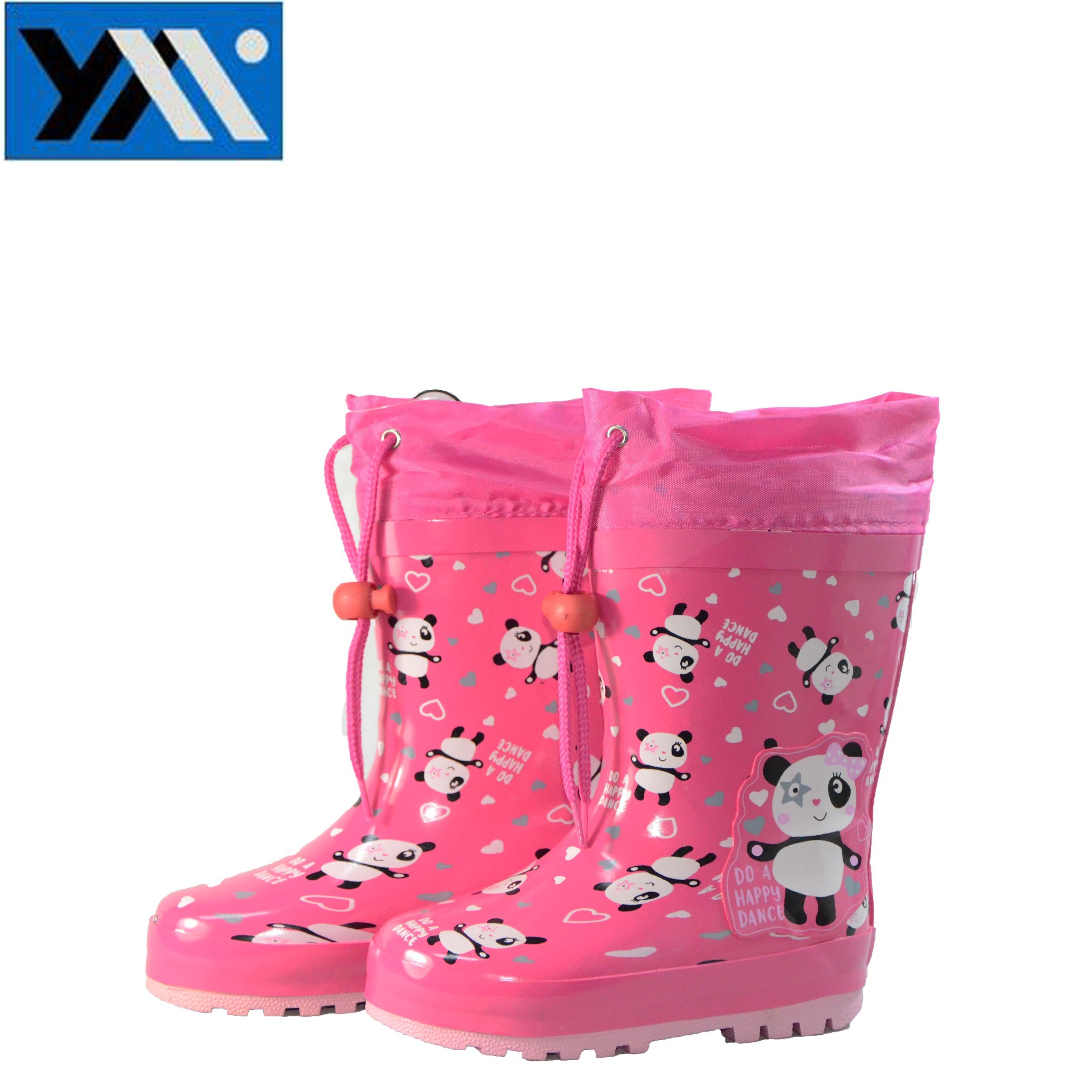 2018 Sunny Kids Waterproof Wellington Rainboots Children Wellies High Quality Natural Rubber Shoes with Textile Collar Footwear
