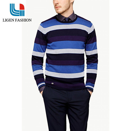 Men's Casual Knit Sweatshirt with Stripe OEM & ODM Design