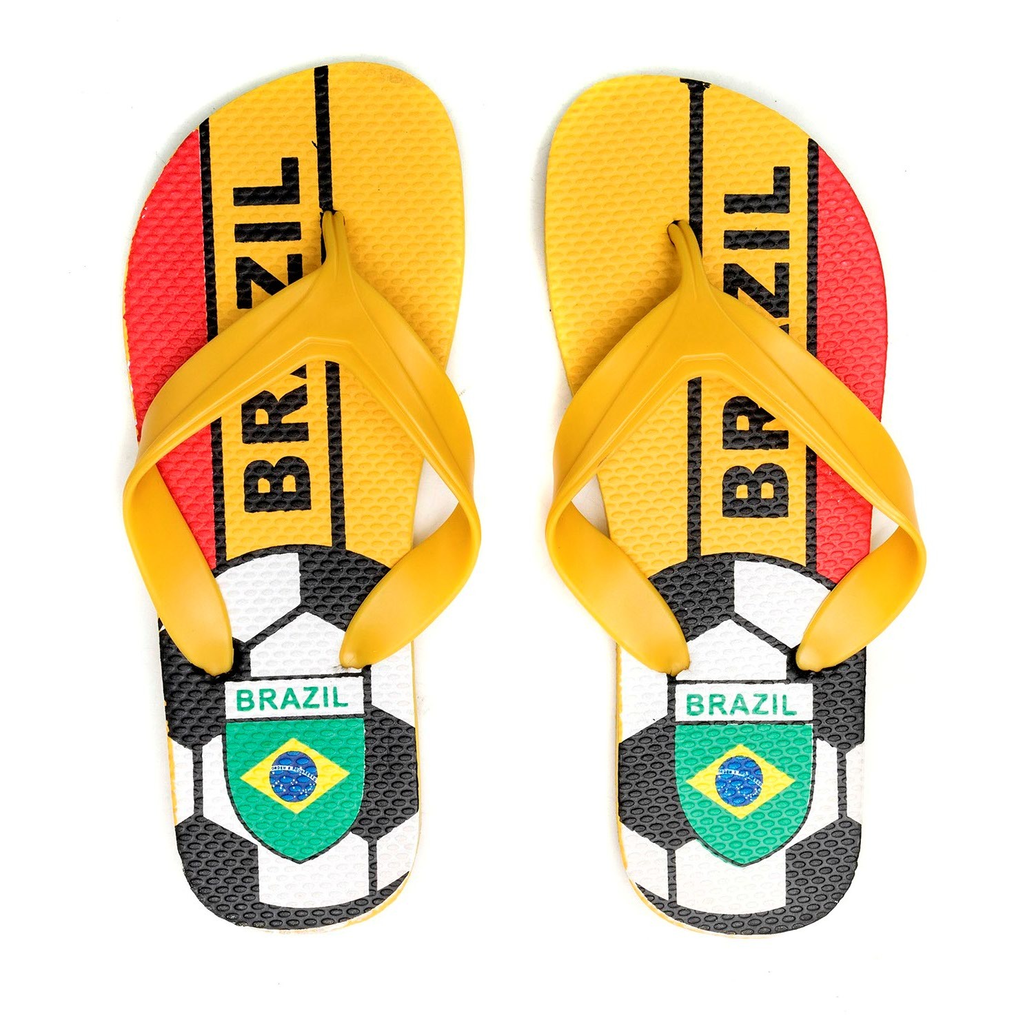 Men PE Slipper Sandal with Soccer and Brazil Printing