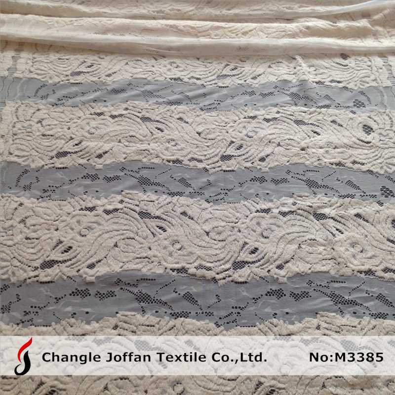 Warp Knitting Cotton Lace Fabric for Apparel (M3385)