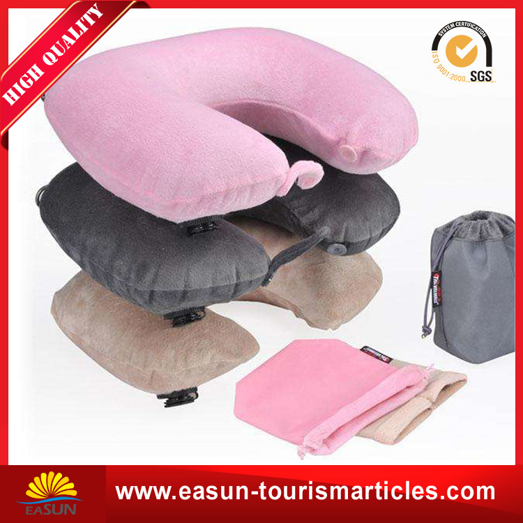 Promotional Velvet Inflatable Neck Pillow