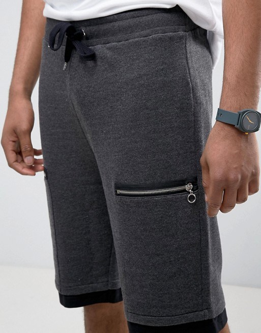 Men's Skinny Jersey Shorts with Zip Pockets