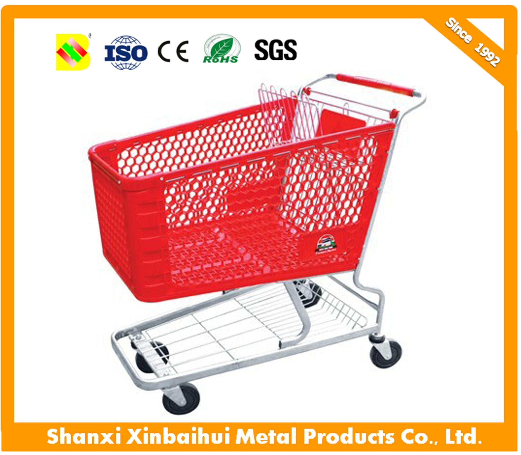 Pure Plastic Hot Sale Market Shopping Trolley with Chair