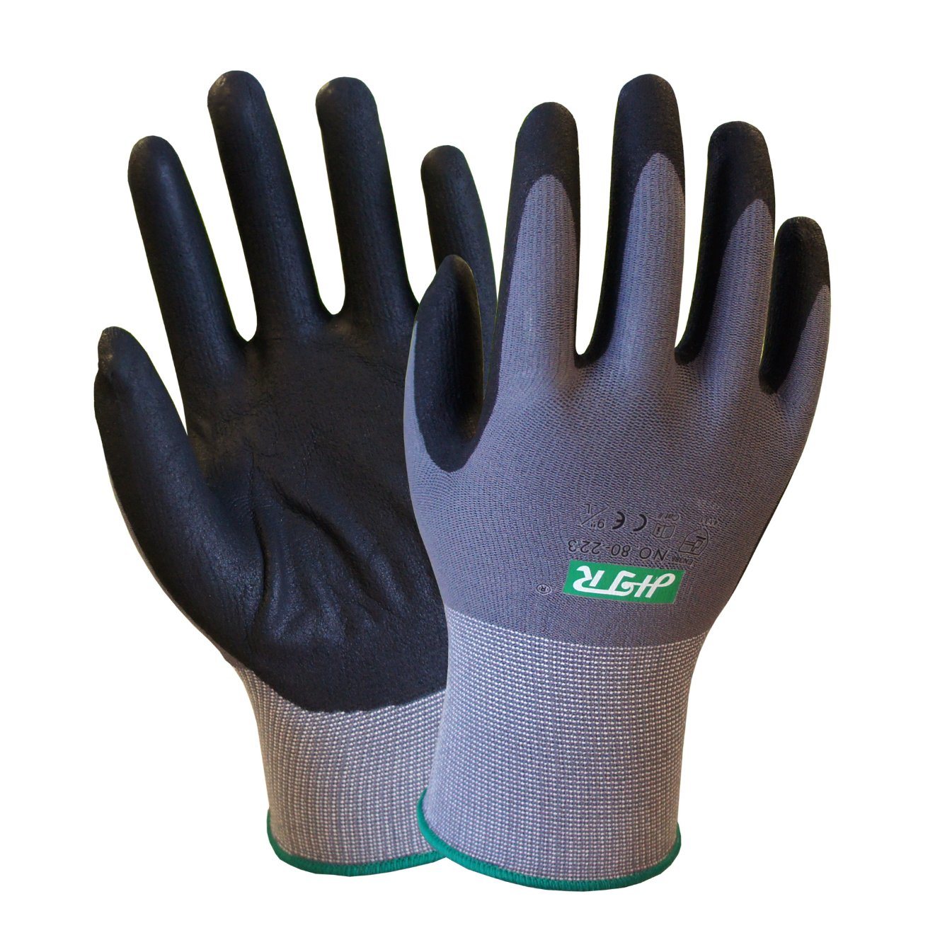15G Knitted Oil-Proof Safety Work Gloves with Nitrile Palm