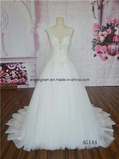 2016 New Style Sleeveless Lace Wedding Dress Made in China