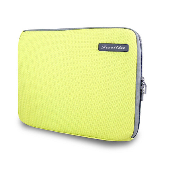 Famous Yellow Color Embossed Square Pattern Neoprene Laptop Sleeve Case Bag (FRT1-70)