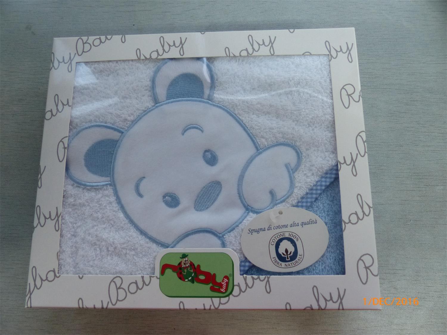 Baby Hooded Towel with Embroidery in Gift Box