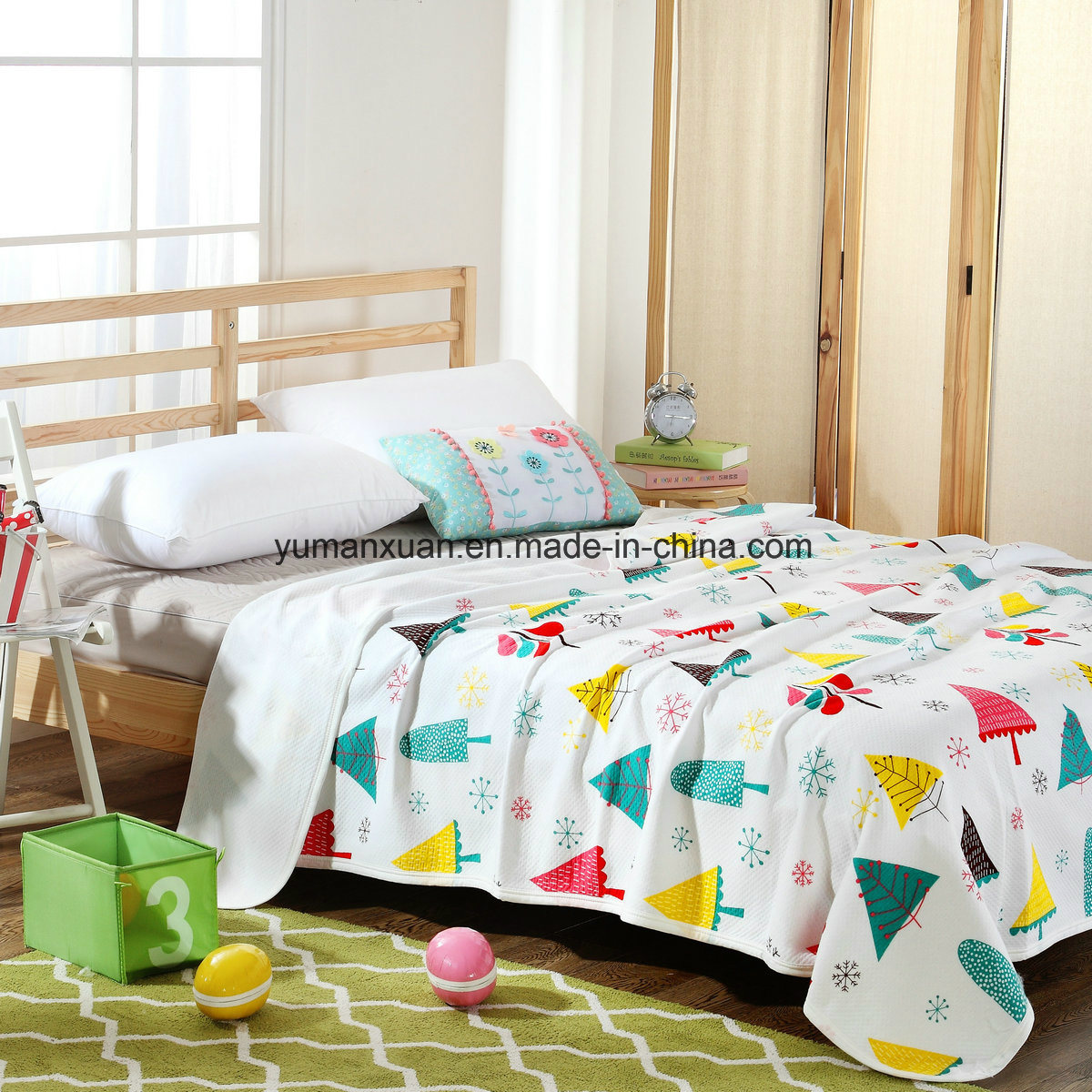 Knitted 100%Cotton Quilt of Textile for Summer Tree