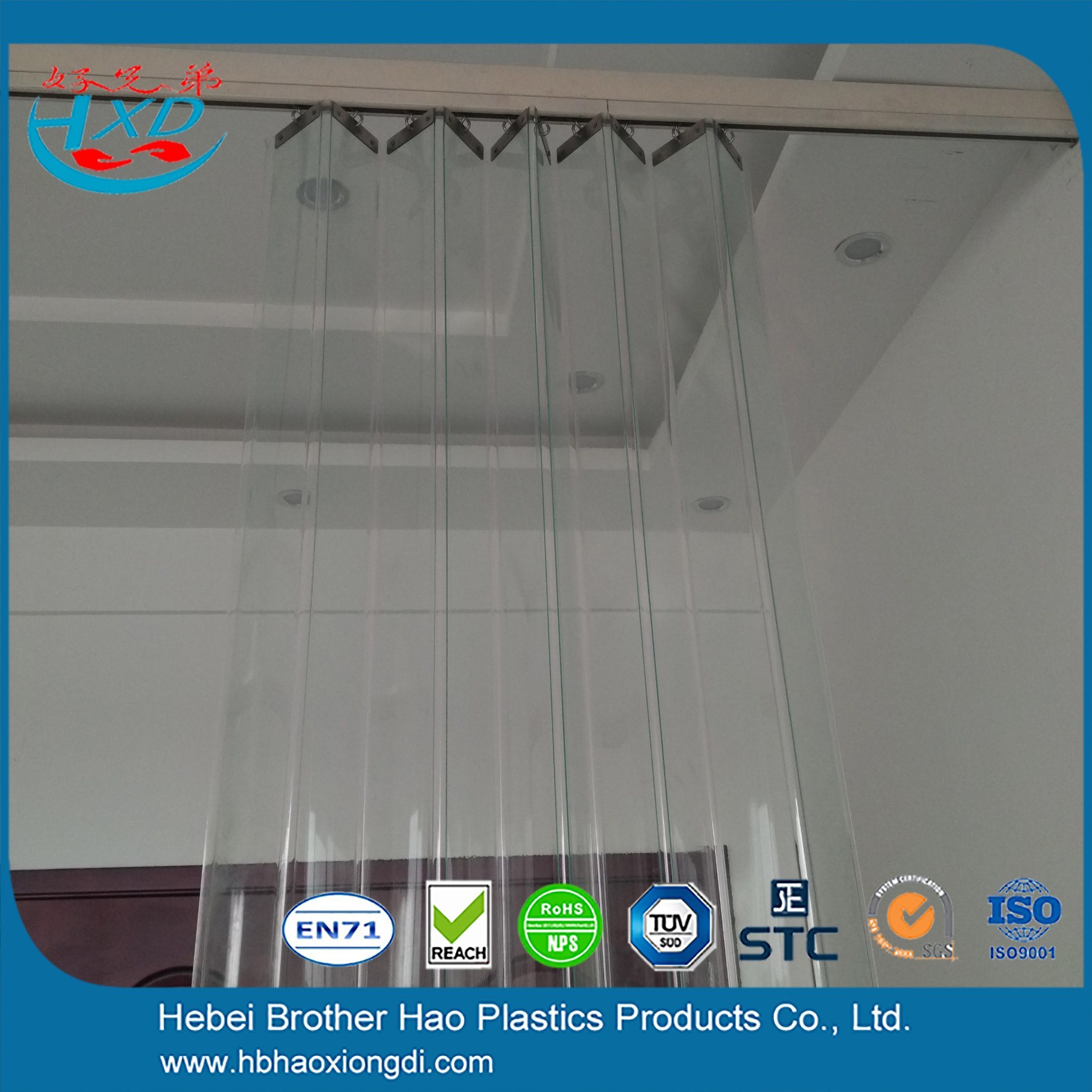 En71-3 Quality Super Transparent ESD Green Folding PVC Sheets Door Curtain