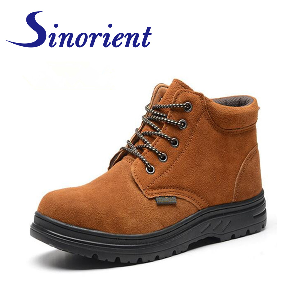 Suede Leather Protective Work Shoes Security Rubber Sole Labor Shoes