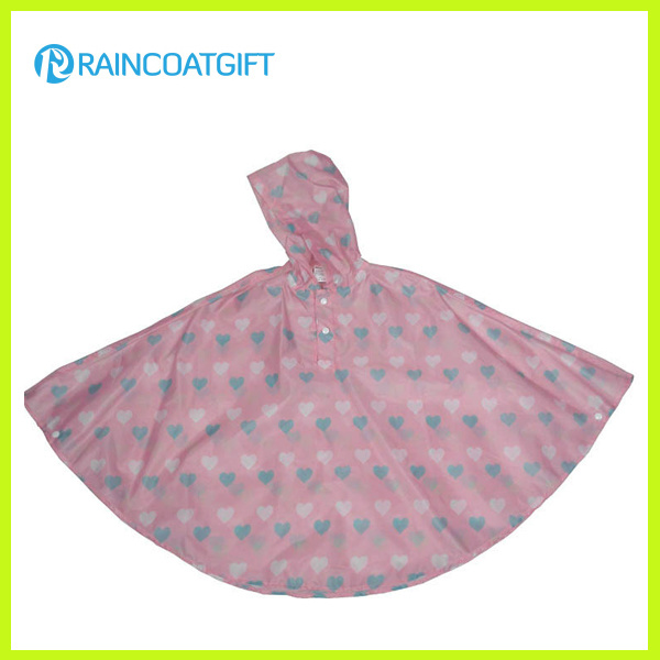 Cute Pink Polyester Girls Rain Poncho Rvc-102