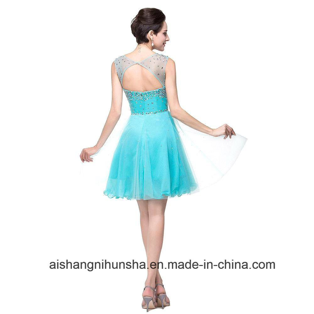 A-Line Beaded Straps Sexy Short Homecoming Dresses Party Prom Dress