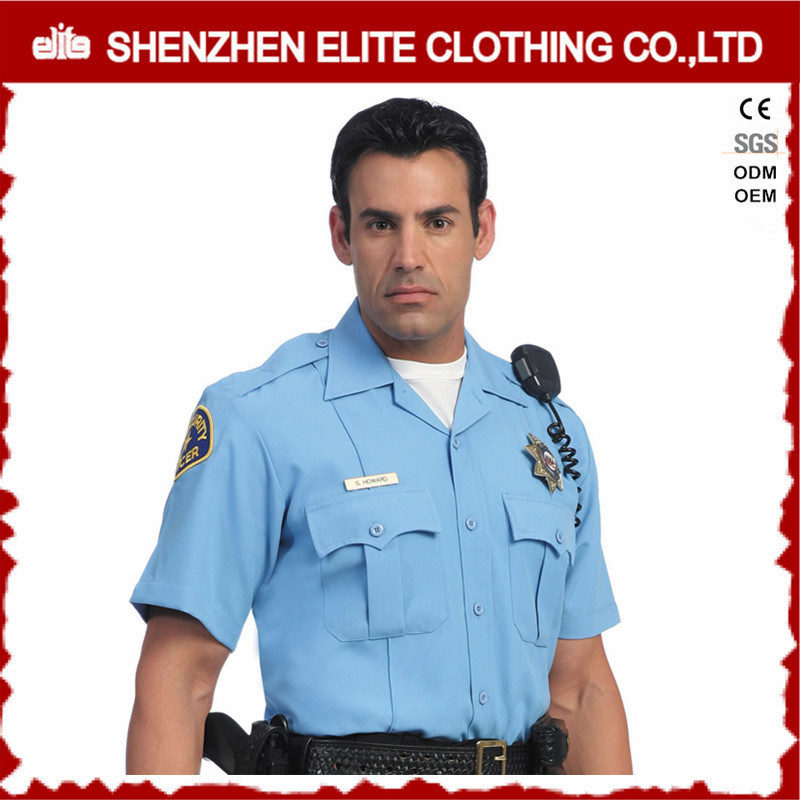 2017 Cheap Wholesale Men Light Blue White Custom Us Police Shirt (ELTHVJ-287)