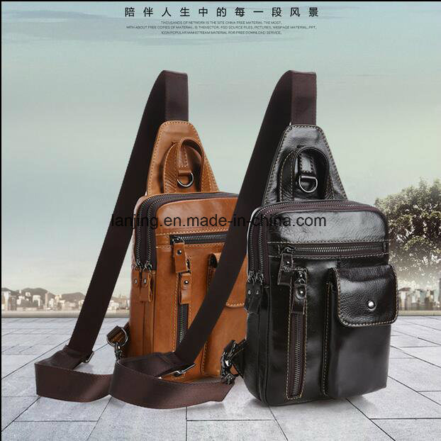 Lj1-016 Cattlehide Multi-Functional Sport Crossbody Men's Shoulder-Bag Genuine Leather Bag