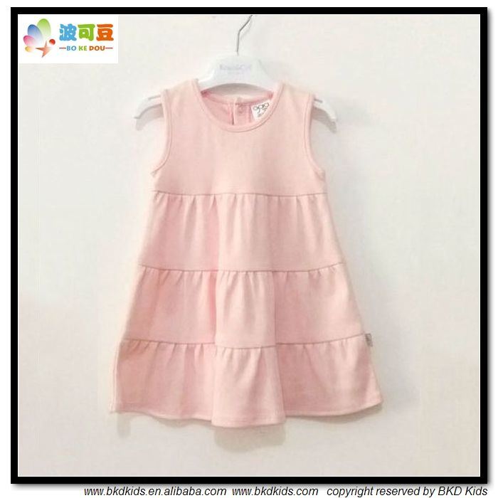 Plain Pink Baby Clothes Sleeveless Baby Dress