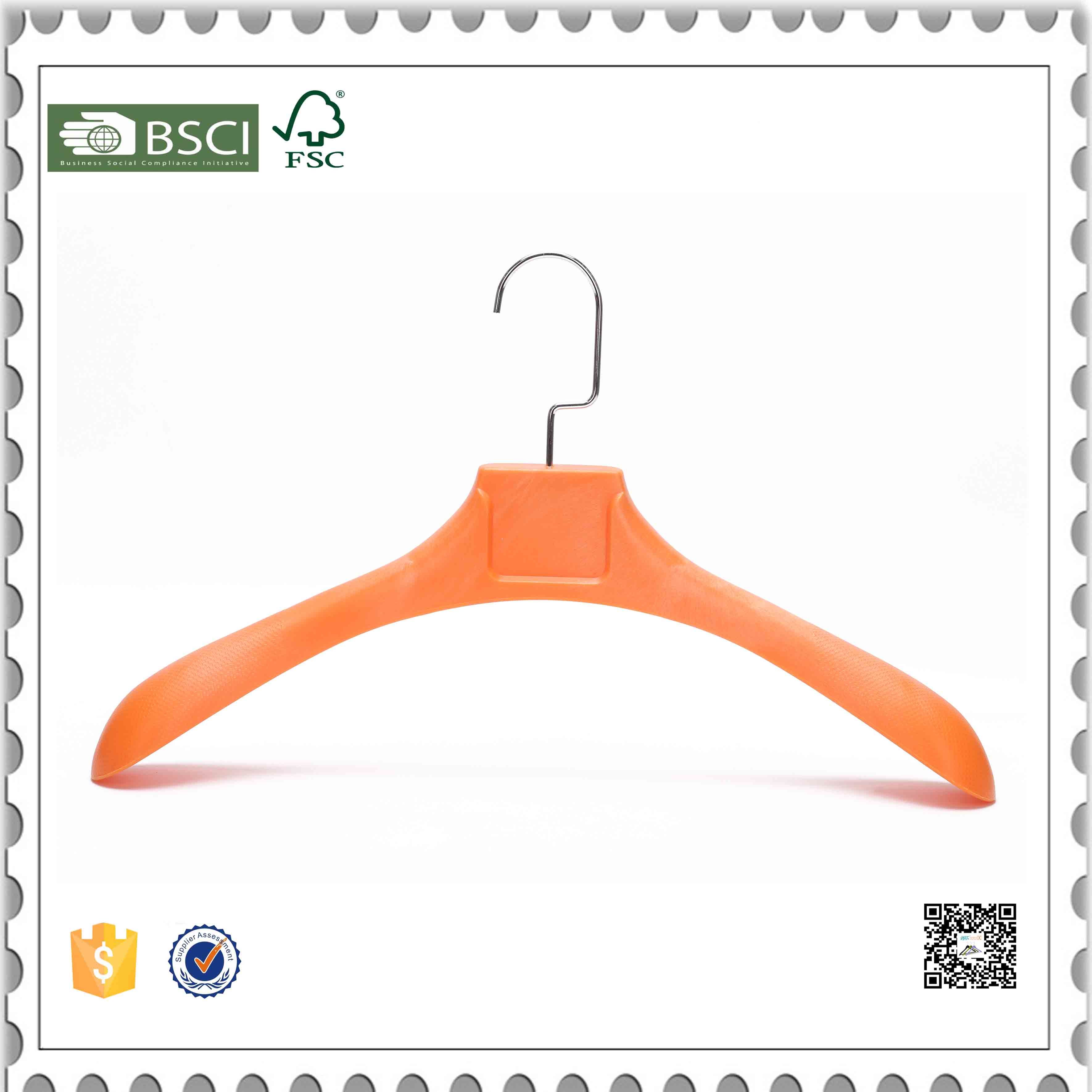 Custom Orange Plastic Coat Hangers Suit Hangers for Shop Display