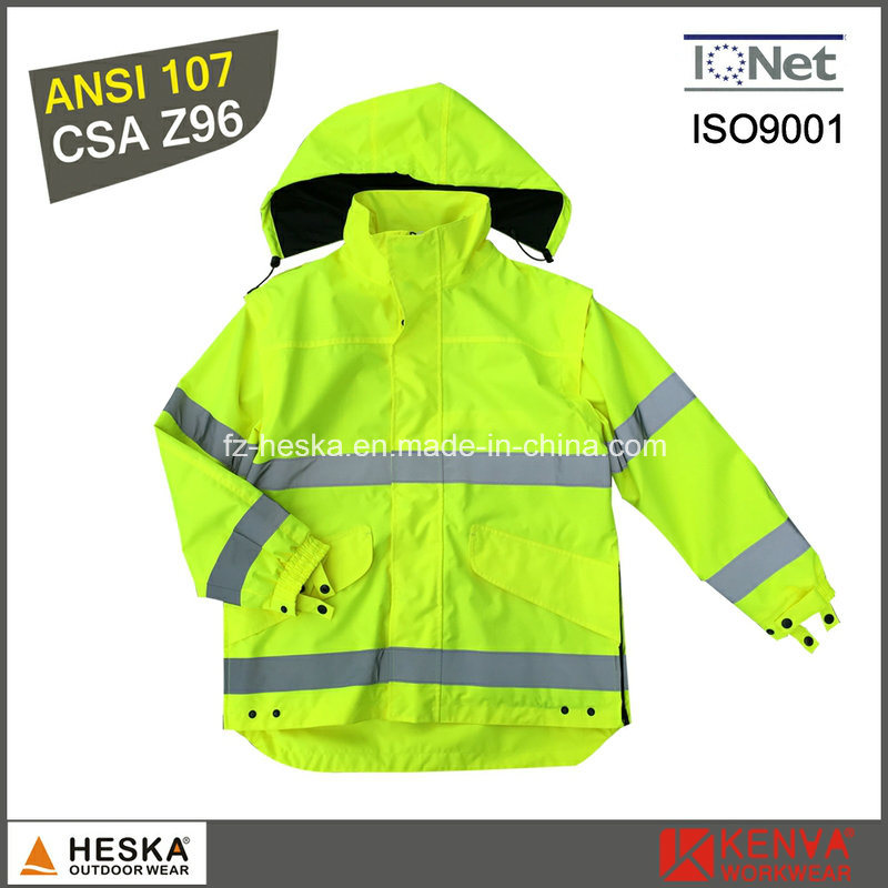 Yellow Reflective Police Hi-Vis Workwear Jacket