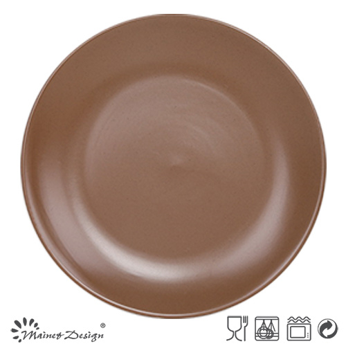 27cm Ceramic Dinner Plate Solid Brown Glaze