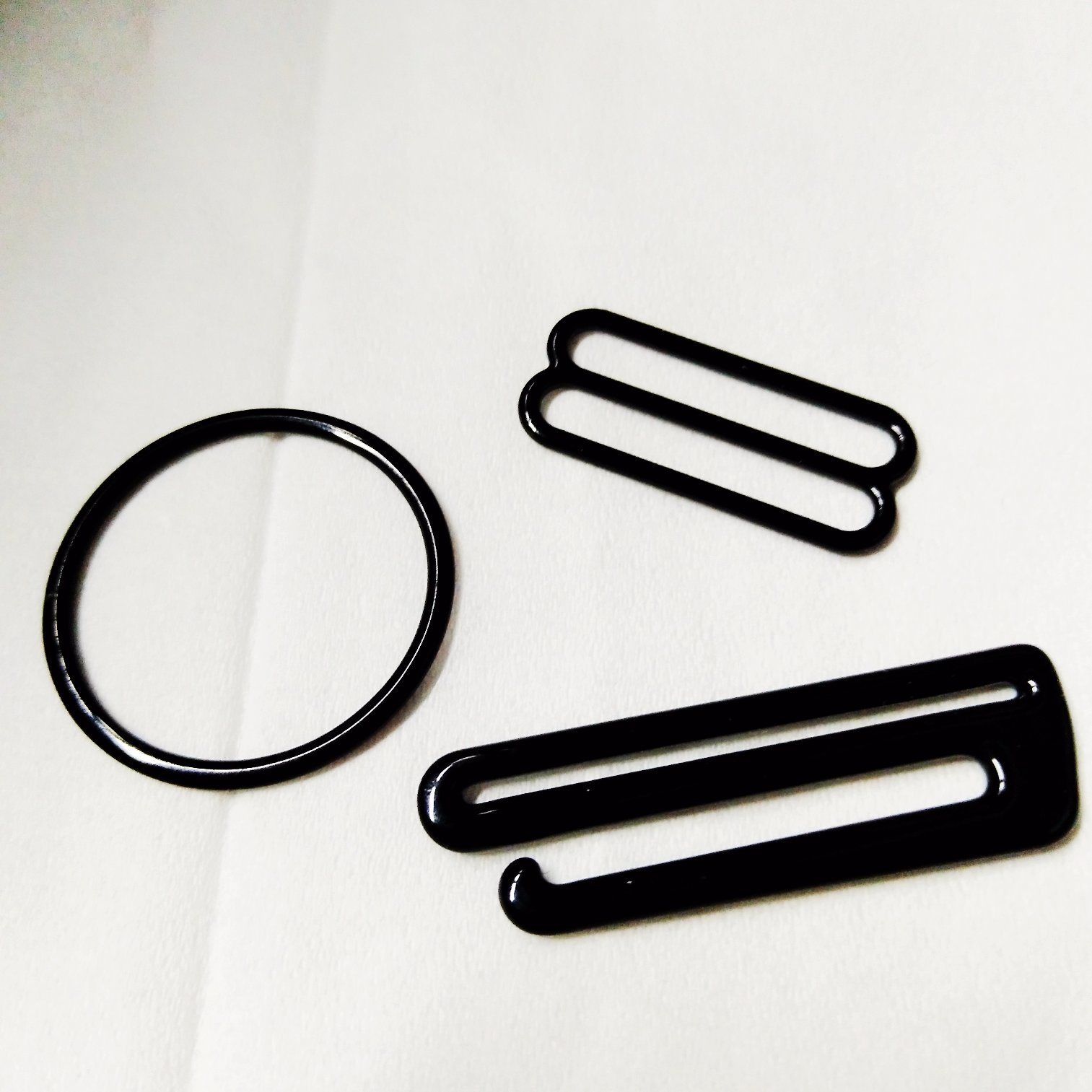 Black White Plastic Nylon Bra Ring and Slider