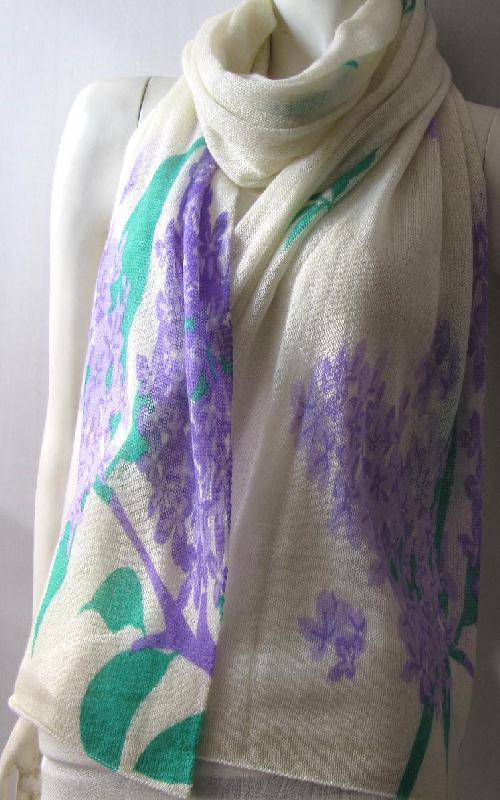 Cashmere Light Loose Knit Shawl Printed