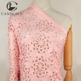 Candlace Peach Beaded Stone French Laser Cut Lace for Aso Ebi