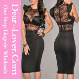 Black Sheer Lace Evening Dress