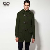 Factory Acrylic Nylon Wool Alpaca Hooded Knit Men Sweater Coat