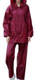 Safety Nylon Plastic Rain Suit with Front Pocket