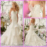 Sweetheart Bridal Gown Tiered Lace Mermaid Customized Wedding Dresses Mrl2810