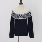 Christmas Gift of Ladeis' Sweater in Jacquard Design and Acrylic Quality Soft Handfeel