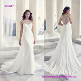 Luxurious Beaded and Pleated Back Wedding Dress