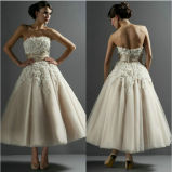 Lace Wedding Dress Champagne Tulle Vestidos Bridal Evening Dress Ld11529