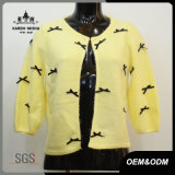 Women High Quality Bowknot Yellow Knitted Clothes