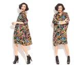 Hot Sale Meadow Print Shirt Type Women Skirt for Fat Women