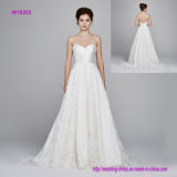 A-Line Strapless Lace Wedding Dress