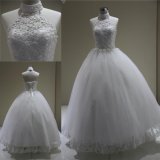 Lace Halter High Neck Beading Ball Gown Bridal Wedding Dresses