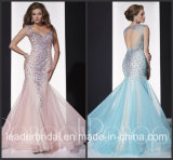 Pink Blue Vestidos Tulle Panoply Party Prom Gown Evening Dress EV14680