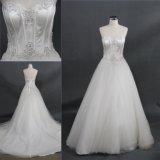 Simple Sweetheart Beading Long Train Bridal Dress Wedding Gown