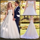 Sweetheart A-Line Bridal Dress White Tulle Strapless Lace Wedding Dress H18231