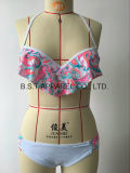 Sexy Mould Cup Flounce Two-Piece Bikini (QG-6105W)