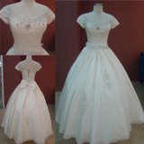 Wholesale Short Sleeves Beading Ball Gown Bridal Dress Cheap