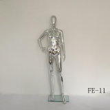 Chrome Silvery Color Full-Body Female Mannequin for Window Display
